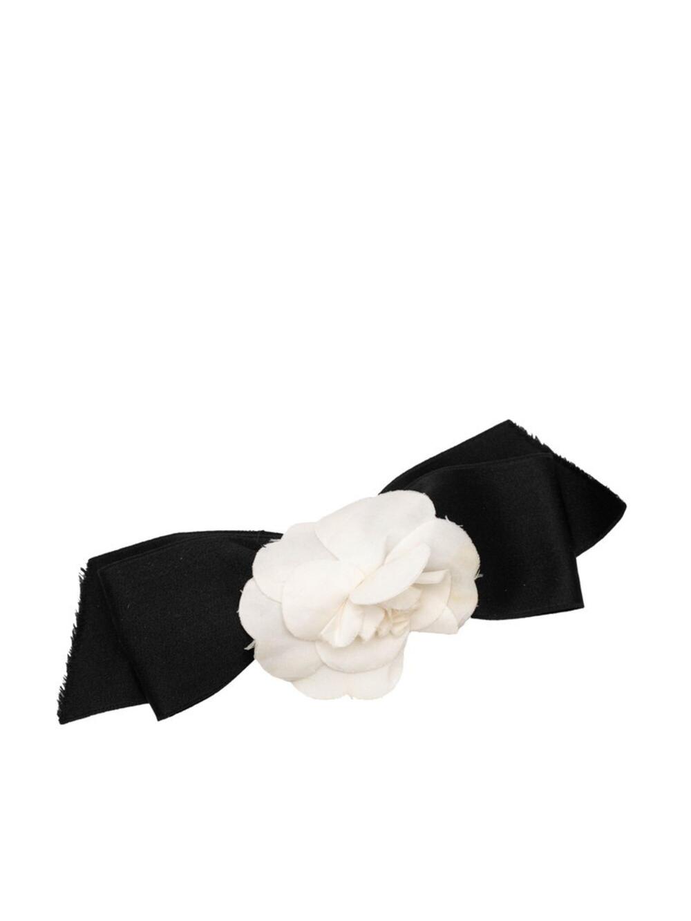 Chanel Camellia Ribbon Brooch Metal #275713C55B